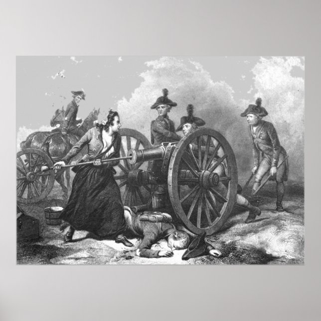 Revolutionärer Krieg Molly Pitcher Cannon Print Poster (Vorne)
