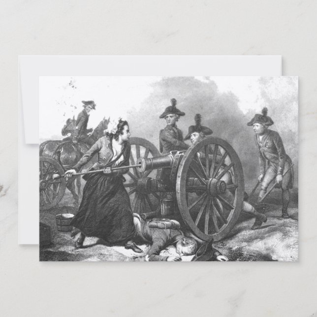 Revolutionskrieg Molly Pitcher Cannon Einladung (Vorderseite)