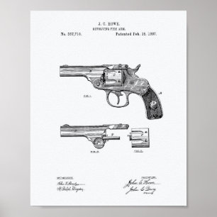 Revolver 1887 Weißbuch über Patentkunst Poster
