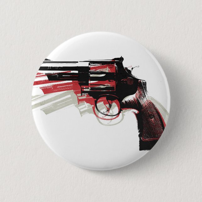 Revolver auf Weiß Button (Vorderseite)