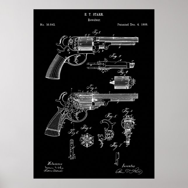Revolver Gun Patent Poster (Vorne)
