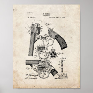 Revolver Patent - Altes Aussehen Poster