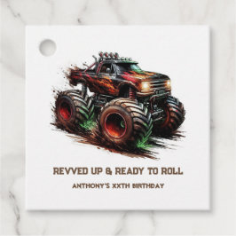 "Revved Up & Ready to Roll" Monster Truck Geburtst Geschenkanhänger
