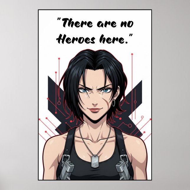 Revy – Black Lagoon No Heroes Quote Poster (Vorne)