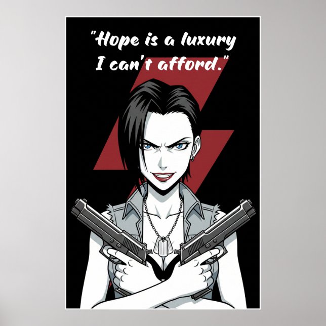 Revy – Hope Is a Luxury Quote Poster | Anime Wall (Vorne)