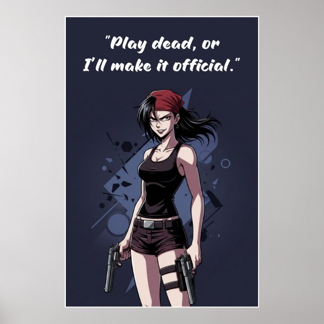 Revy – Play Dead Quote Poster | Anime Wall Art (Vorne)
