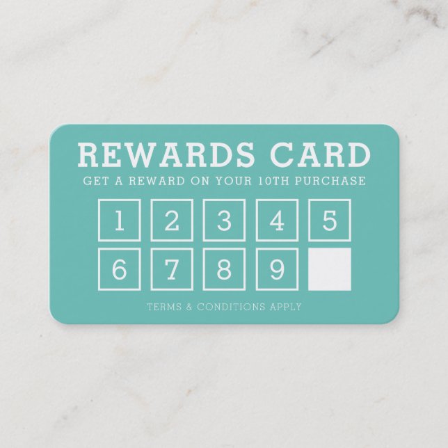 REWARD PUNCH CARD einfache moderne Loyalität 10. M Treuekarte (Vorderseite)