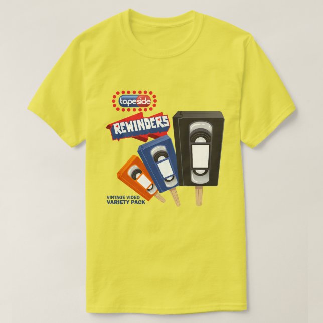 Rewinders: VHS Ice Pop Parody T-Shirt (Design vorne)