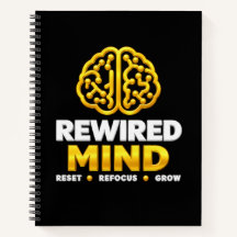Rewired Mind Logo Spiralblock - Schwarzes Journal