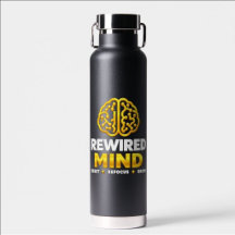 Rewired Mind Logo Wasserflasche - Schwarz Isoliert