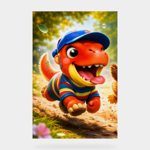 Rex, der Dino-Spielspaß lebendige vertikale Nu Acrylschild