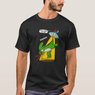 Rex Dinosaur Alien Entführung Funny UFO Außerirdis T-Shirt