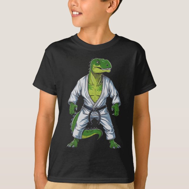 Rex Dinosaur Martial Arts Martial Artist Jiu-jitsu T-Shirt (Vorderseite)