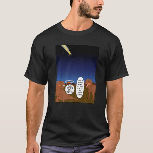 Rex Dinosaurier Aussterben Meteor Comet Asteroid C T-Shirt (Vorderseite)