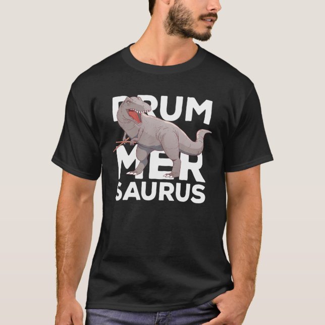 Rex Drummersaurus Drums Drummer Boys Drummer Girls T-Shirt (Vorderseite)
