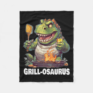 Rex Grillen Dinosaur Funny Vathers Day Grilling Fleecedecke