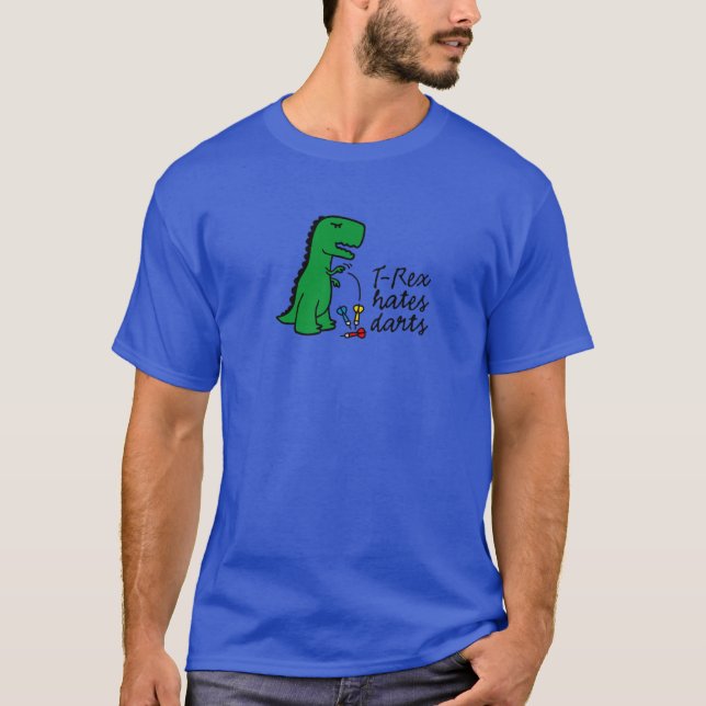 Rex hasst Darts Dinosaur Darts Player Funny Darts T-Shirt (Vorderseite)