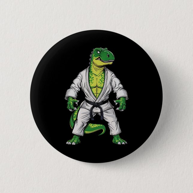 Rex Kampfsport Dinosaurier Jiu-jitsu Bjj Karate  Button (Vorderseite)