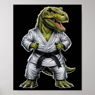 Rex Kampfsport Dinosaurier Karate Jiu-jitsu Ninja Poster
