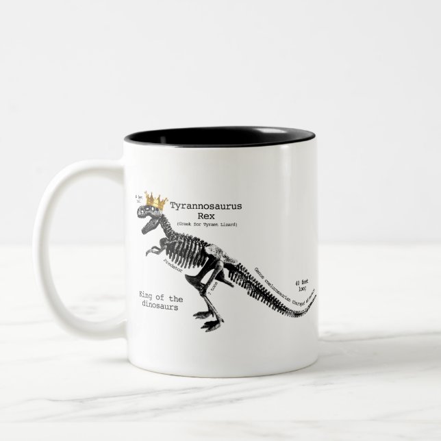 Rex König der Dinosaurier Zweifarbige Tasse (Links)
