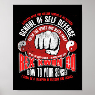 Rex Kwon Do Lustiges Karate Martial Arts Retro  Poster