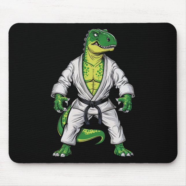 Rex Martial Arts Dinosaur Jiu-Jitsu BJJ Karate  Mousepad (Vorne)