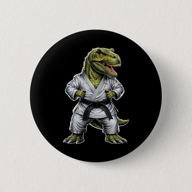 Rex Martial Arts Dinosaur Karate Jiu-jitsu Ninja  Button (Vorderseite)