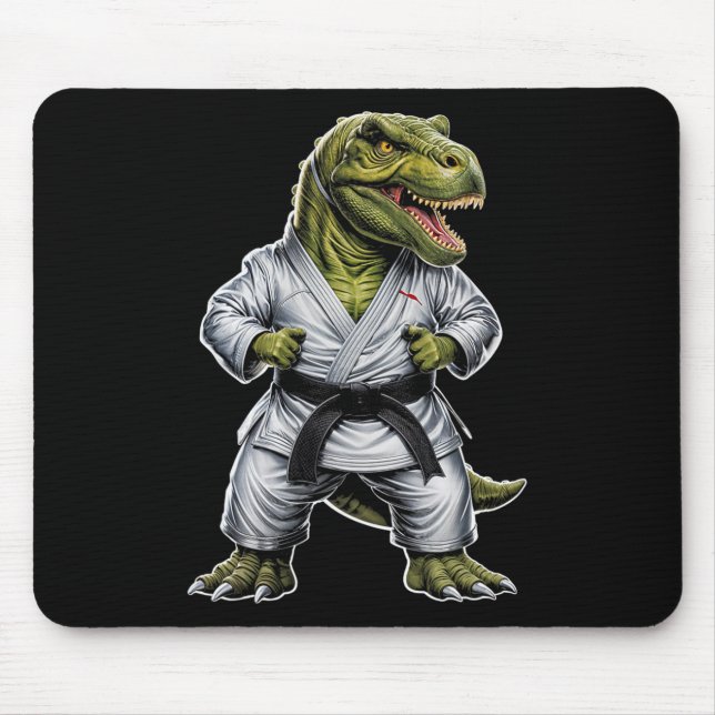 Rex Martial Arts Dinosaur Karate Jiu-Jitsu Ninja  Mousepad (Vorne)