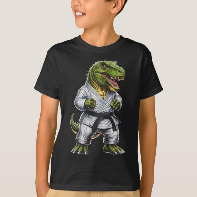 Rex Martial Arts Dinosaur Karate Judo Bjj Fighter  T-Shirt (Vorderseite)
