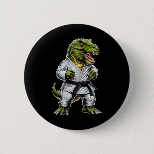 Rex Martial Arts Dinosaur Karate Judo Bjj Kämpfer  Button