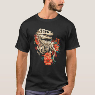 Rex Skelettknochen Blume Dino Paleontology Dinos T-Shirt