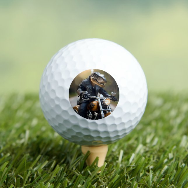 Rex: T-Rex in Leathers auf einem Motorrad, Golfball (Insitu T-Shirt)