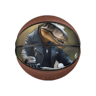 Rex: T-Rex in Leathers auf einem Motorrad, Mini Basketball