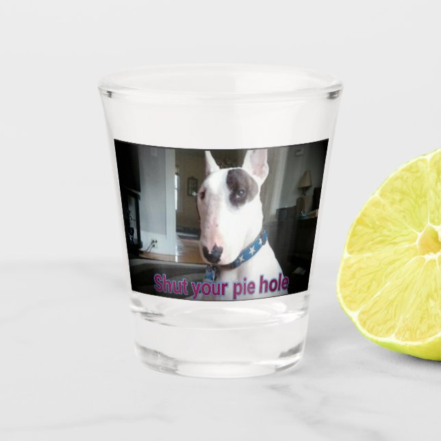 Rex the TV Terrier Shopping Your Pie-Loop-Glas Schnapsglas (Vorderseite)