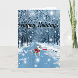 Rex TV Terrier Happy Holidays Grußkarte Dankeskarte