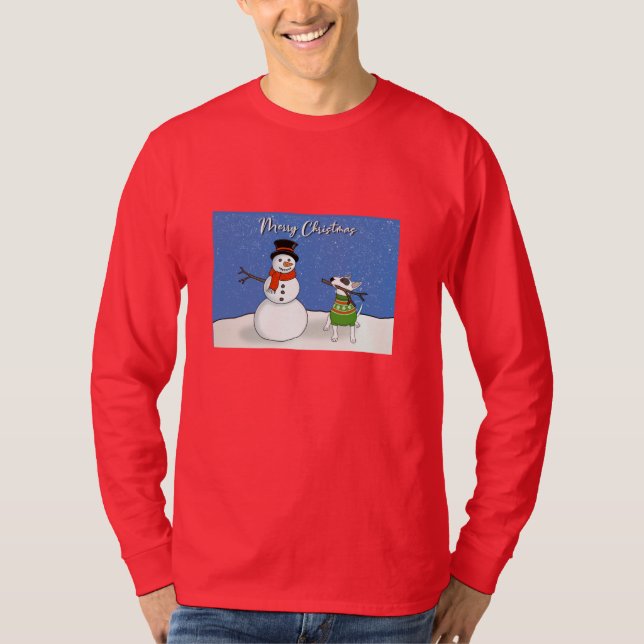 Rex TV Terrier Weihnachts-Langschläfer-T-Shirt T-Shirt (Vorderseite)