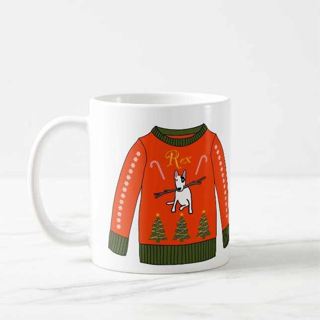 Rex TV Terrier Weihnachts-Sweater-Tasse Kaffeetasse (Links)