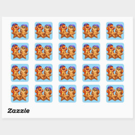 Rex und Hoot Bronze-Stufe, zweite Serie, zweites L Quadratischer Aufkleber