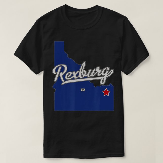 Rexburg Idaho ID Map T-Shirt (Design vorne)