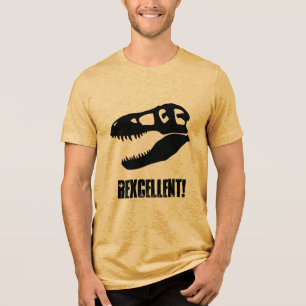 Rexcellent! T. rex Dinosaurium-Schädel Tri-Blend Shirt