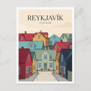 Reykjavík Altstadt Island Postkarte