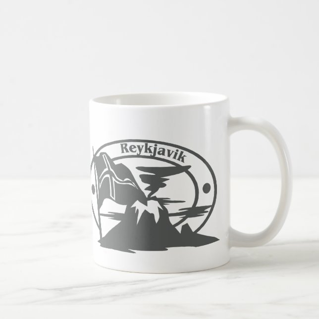 Reykjavik-Briefmarke Tasse (Rechts)