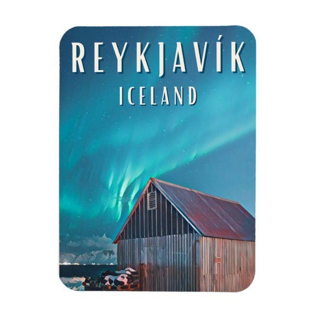 Reykjavík, die Stadt der Nordlichter und der Ge Magnet (Vertikal)
