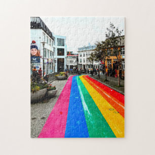 Reykjavik Farbige Straßen-Puzzle Puzzle