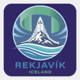 Reykjavik Island Europa Quadratischer Aufkleber