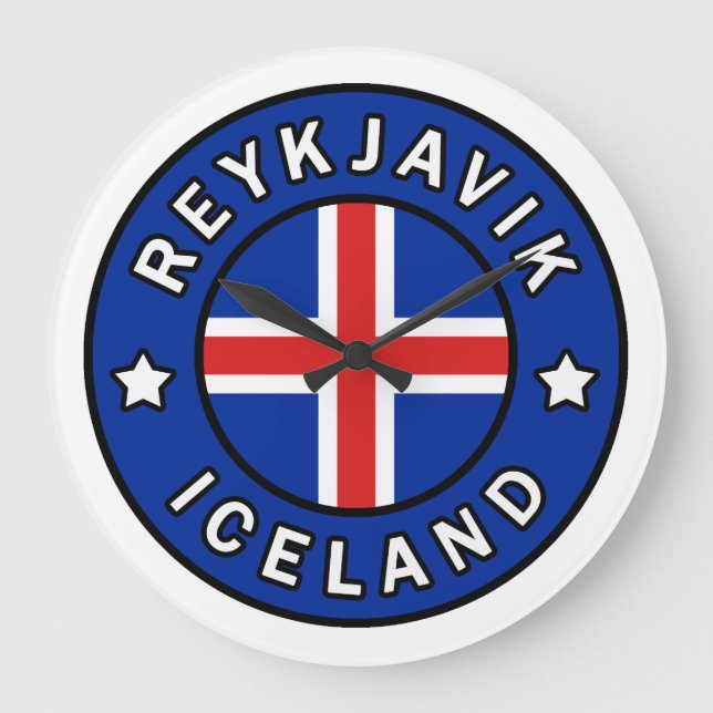 Reykjavik Island Große Wanduhr (Vorderseite)