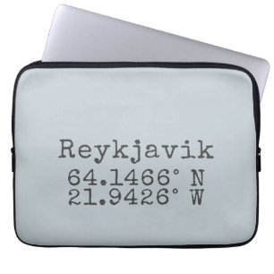 Reykjavik Island Latitude Longitude Laptopschutzhülle