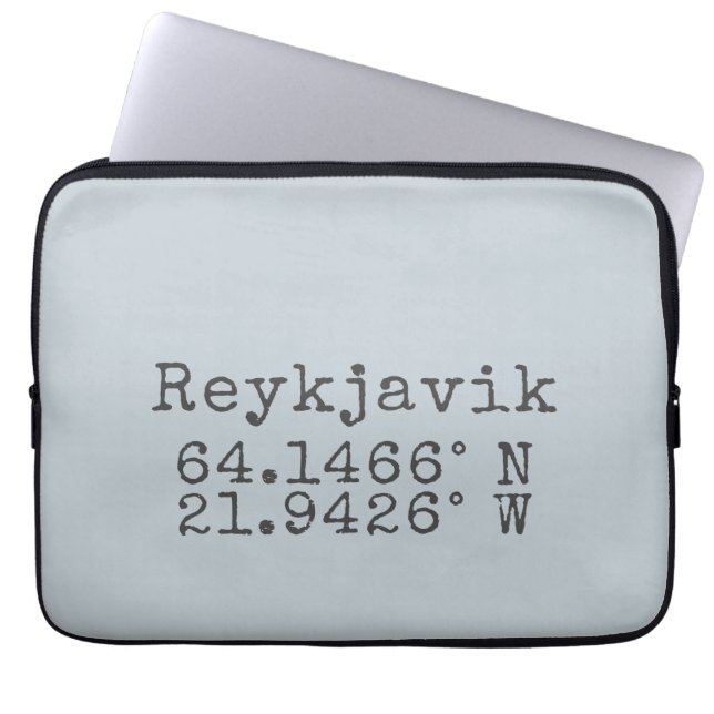 Reykjavik Island Latitude Longitude Laptopschutzhülle (Vorderseite)