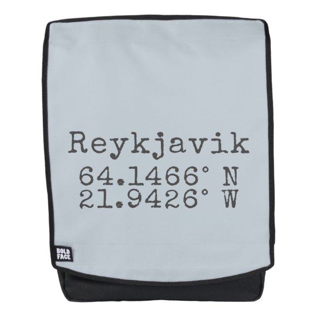 Reykjavik Island Latitude Longitude Rucksack (Vorderseite)