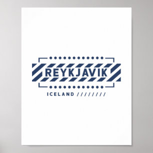 Reykjavik Island modernes geometrisches Design Poster